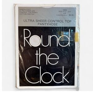 Vintage Round The Clock Ultra‎ Sheer Control Top Pantyhose Demi Ice